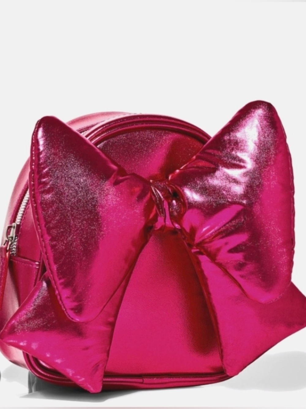 Bath & Body Works Metallic Pink Puffer Bow Mini Backpack BNWT
